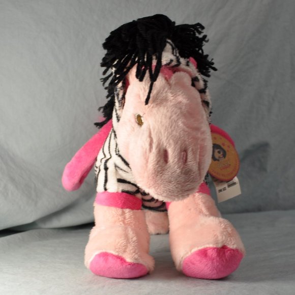 plush purse Olly & Friends pink horse in a zebra costume NWT (w1383) - Picture 4 of 11